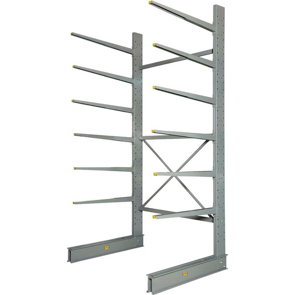Global Industrial Single Sided Heavy Duty Cantilever Rack Starter, 2in Lip, 72inWx58inDx144inH 320826